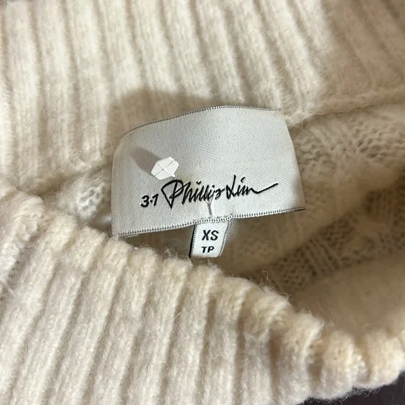 3.1 Phillip Lim 3/4 Sleeve Lofty Rib Alpaca Blend Sweater, size XS - Picture 6 of 11